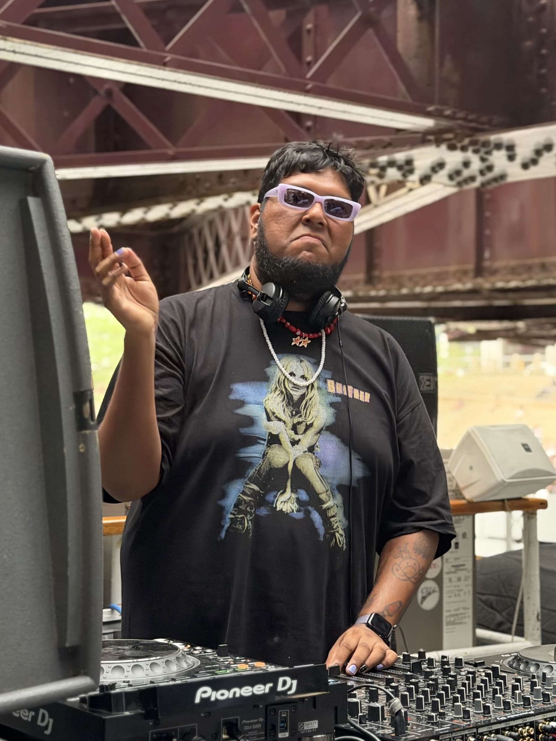At the decks during Tied’s August 29 anniversary boat party.